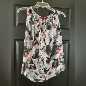 Jennifer Lopez Multicolor Abstract Floral Button-Front Camisole